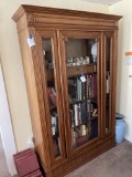 Bookcase/display case with glass doors, two drawers