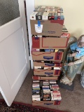 Eight boxes of VHS tapes
