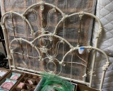 Ivory painted brass bed with footboard