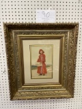 Gold framed picture of old town cryer 24