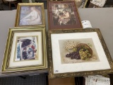 Four framed pictures