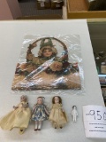 Card basket and bisque dolls