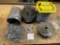 Various chains and roll of galvanized wire