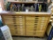 Large lot of misc glass with flat file cabinet