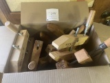Box of various wood clamps