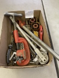 Various pipe cutters and pipe threading