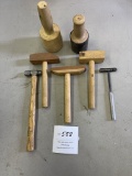 Various hammers and mallets