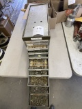 Metal storage box with misc brass screws
