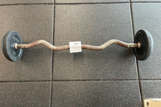Curl Bar with Ivanko weights 40 lbs