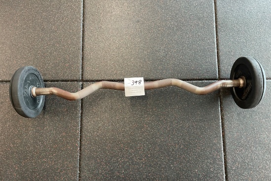 Curl Bar with Ivanko weights 30 lbs