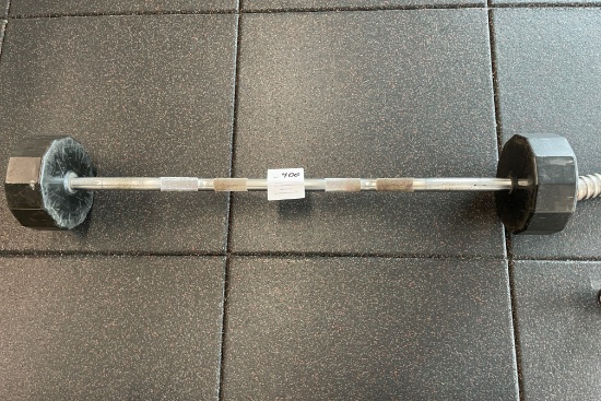 Barbell with weights 70 lbs 24HR Fitness Iron Grip