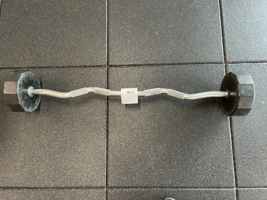 Curl Bar with weights 60 lbs 24HR Fitness Iron Grip
