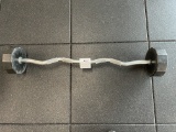 Curl Bar with weights 60 lbs 24HR Fitness Iron Grip