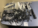 Various power cords, staplers, 3-hole punch