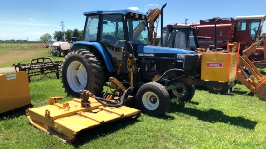 New Holland 7740 Tractor w/Side Mount Mower