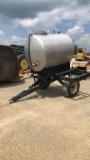 500 Gal Stainless Tank/2Wheel Trailer