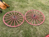 (2) Antique Wagon Wheels