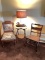 2 Antique Chairs, End Table, & Duck Lamp