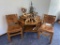 Western Corner Table & Two Wrapped Leather Chairs