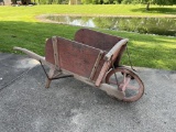 Antique Wood Wheel Barrow