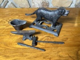 Cast Iron Nut Cracker, Coal Bucket & Anvil