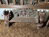Carved Bear Bench