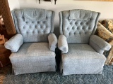 (2) Blue Reclining Chairs