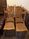 (6) Cane Bottom Chairs With Guitar Design