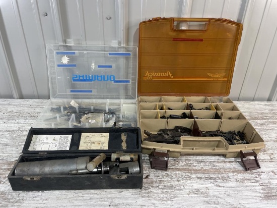 Dial Bore Gage, Two Cases with Miscellaneous Parts