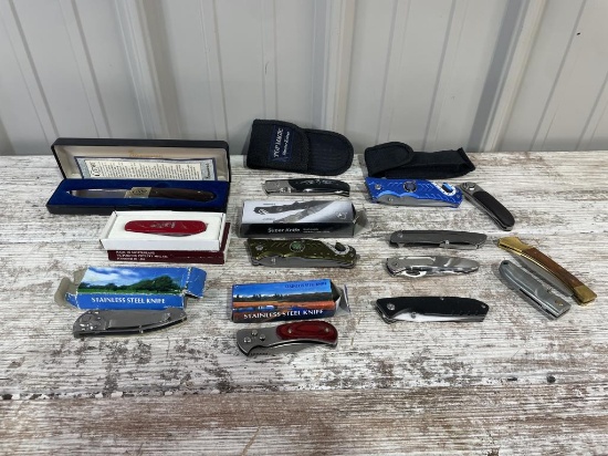 13 various Knives including a Browning Citori