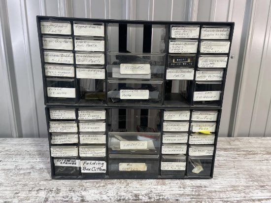 Plastic Storage Drawers with Contents