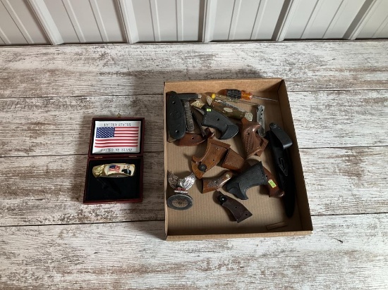 Lot of Knives and Pistol Grips