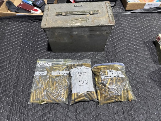 Ammo box and 22-250 brass casings
