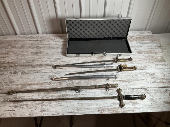 Vintage swords and case