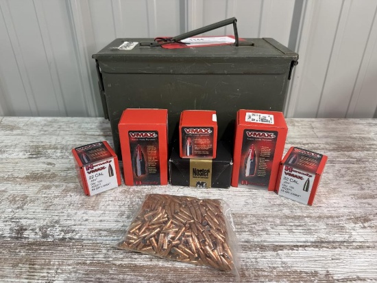 .22 Cal. Bullets and ammo can