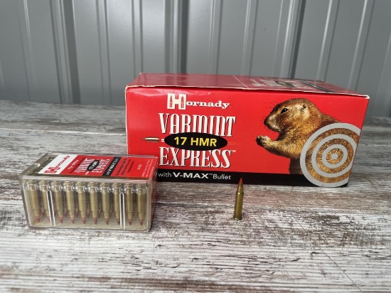 500 Rounds Hornady Varmint 17 HMR V-MAX