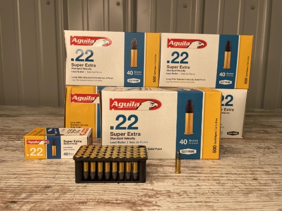 2500 Rounds Aguila Ammunition .22
