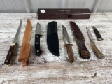 4 Fixed Blade  Knives with Sheaths