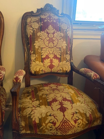 (2) French Bergere Style Arm Chairs