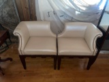(2) Leather Fontaine Arm Chairs