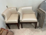 (2) Leather Fontaine Arm Chairs