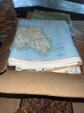 Box of Assorted Maps and News Papers