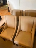 (4) Fabric Dining Chairs with Wood Frame