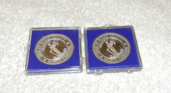 (2) Burke Commemorative Silver Coins