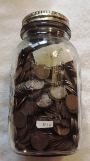 Jar Full of Wheat Pennies