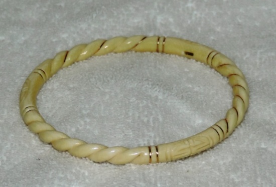 Beautiful Estate Gold and Bone Bracelet