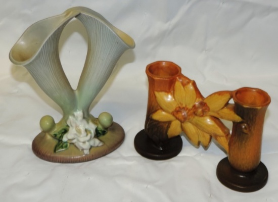 Lot of 2 Roseville Vases