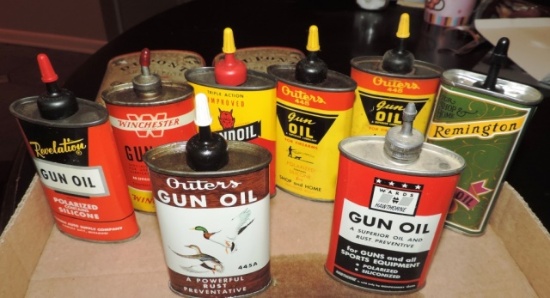 Lot of (8) Gun Oil Cans Oilers