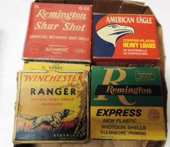 Lot of (4) Vintage 16 Ga Shell Boxes