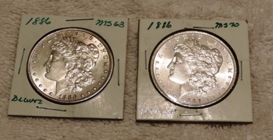 (2) 1886 Morgan Silver Dollars